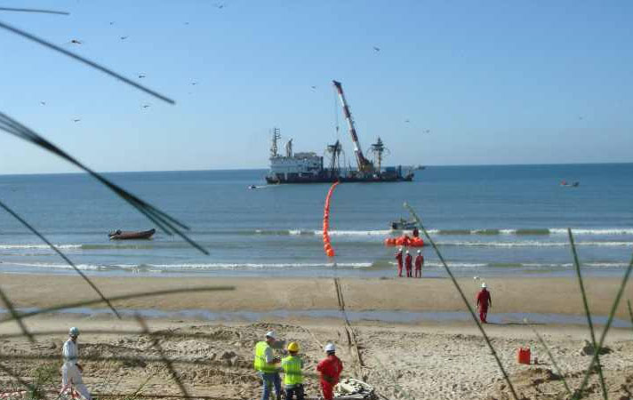 Shore End Installation - Image by courtesy of Global Marine Systems Ltd